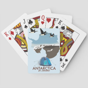 Antarctica Voor Avontuur Reizen poster kaart. Pokerkaarten