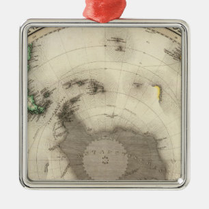 Antarctica, zuidelijk halfrond metalen ornament