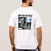 Antarctische pinguïn parade op zwarte ijzige achte t-shirt (Achterkant)