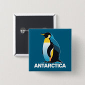 Antarctische pinguïn vierkante button 5,1 cm (Voorkant /achterkant)