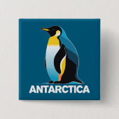 Antarctische pinguïn vierkante button 5,1 cm (Voorkant)