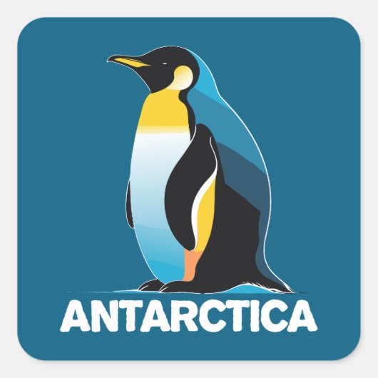Antarctische pinguïn vierkante sticker (Voorkant)