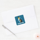 Antarctische pinguïn vierkante sticker (Envelop)