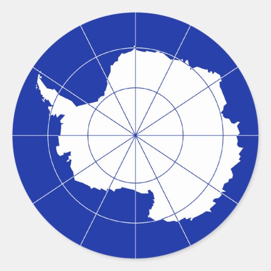 Antarctische vlag. Antarctica Ronde Sticker (Voorkant)