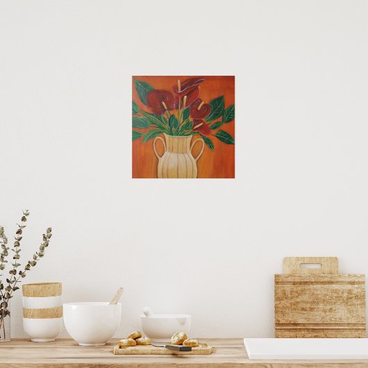 Antariumacrylverfafdruk Poster (Keuken)