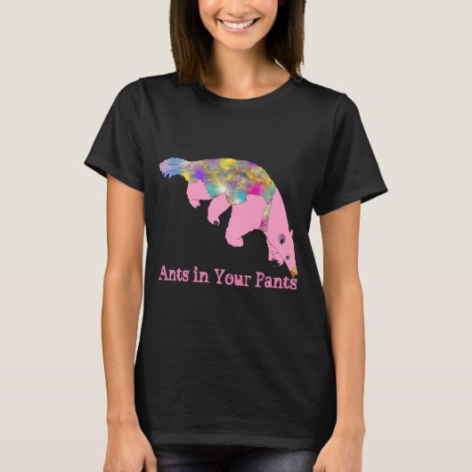 Anteater Funky Psychedelic Pink Funny Slogan T-shirt (Voorkant)