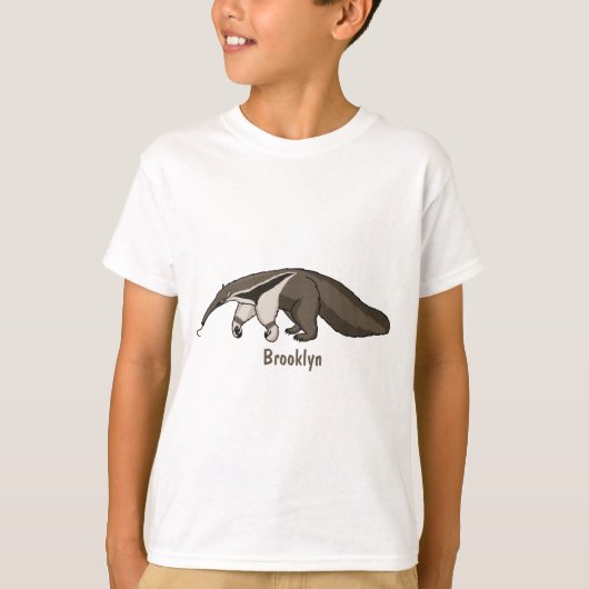 Anteater happy cartoon illustration  t-shirt (Voorkant)