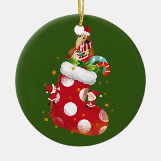 Anteater kerstcadeautjes keramisch ornament (Voorkant)