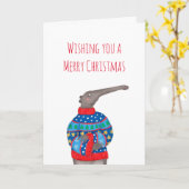 Anteater met een kerstjumperkaart kaart (Gele Bloem)