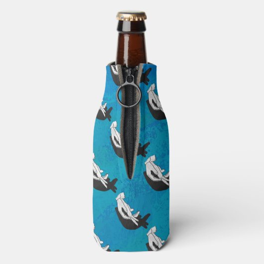 Anteater op blauw flesjeskoeler (Fles Achterkant)