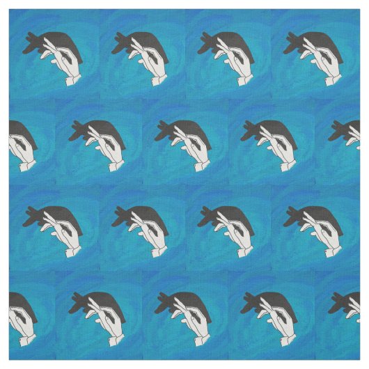 Anteater op blauw stof (Swatch)