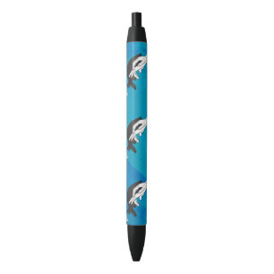 Anteater op blauw zwarte inkt pen