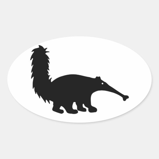 Anteater Ovale Sticker (Voorkant)