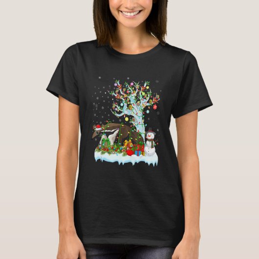 Anteater  Santa's Hat Lighting Anteater Christmas  T-shirt (Voorkant)