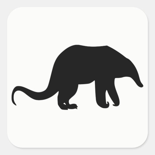 Anteater Silhouette Vierkante Sticker (Voorkant)