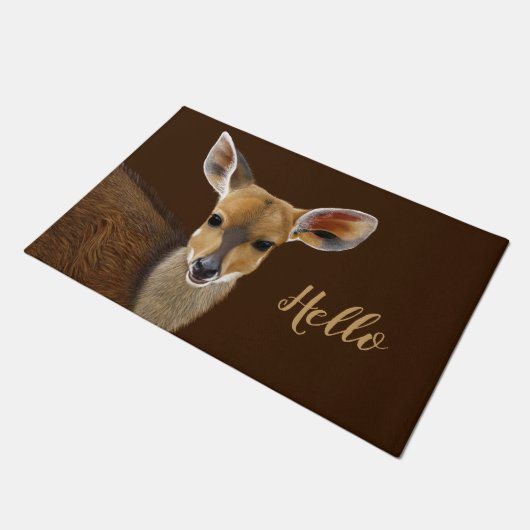 Antelope Bushbuck Young African Deer Drawing Deurmat (Schuin)