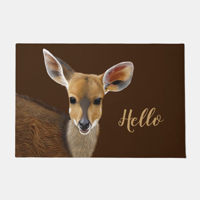 Antelope Bushbuck Young African Deer Drawing Deurmat (Voorkant)