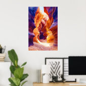 Antelope Canyon Aquarel Poster Aquarel (Thuiskantoor)