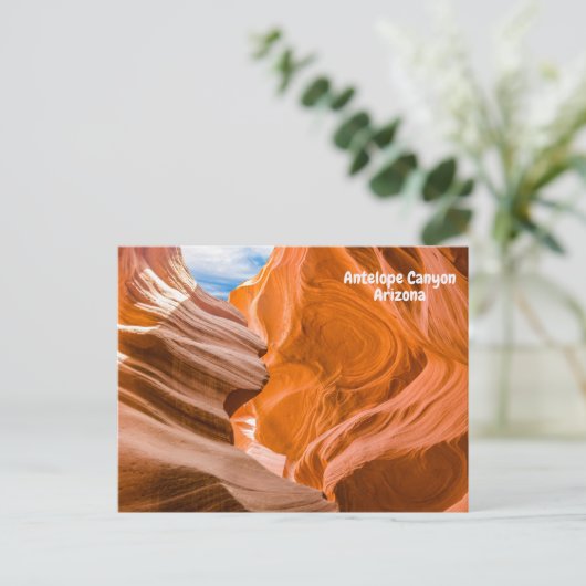 Antelope Canyon Arizona Blue Sky Uitzicht Briefkaart (Staand voorkant)