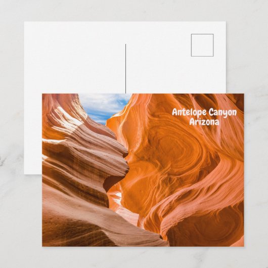 Antelope Canyon Arizona Blue Sky Uitzicht Briefkaart (Voorkant / Achterkant)