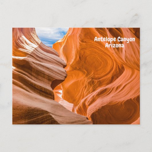 Antelope Canyon Arizona Blue Sky Uitzicht Briefkaart (Voorkant)