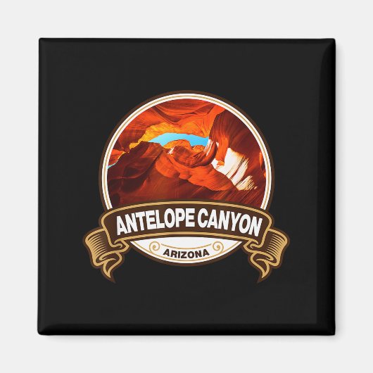 Antelope Canyon Arizona Landmark Badge Vintage  Magneet (Voorkant)