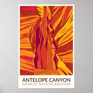 Antelope Canyon Arizona Reis Kunst Vintage Poster