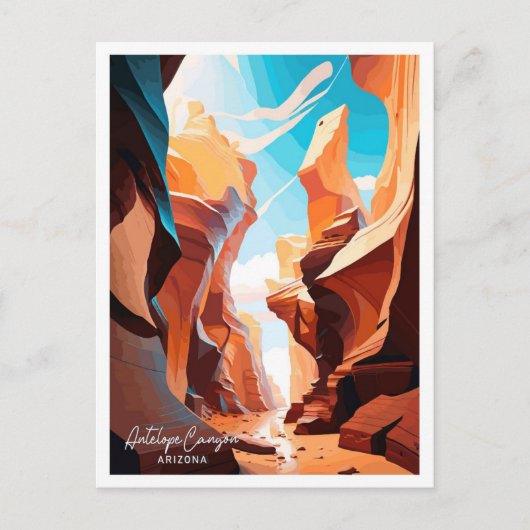 Antelope Canyon Arizona reisillustratie Briefkaart (Voorkant)