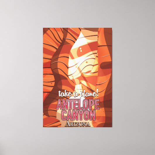 Antelope Canyon Arizona reisposter Canvas Afdruk (Voorkant)