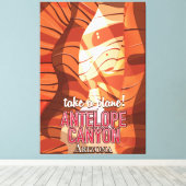 Antelope Canyon Arizona reisposter Canvas Afdruk (Insitu (Houten vloer))
