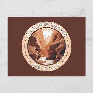 Antelope Canyon Arizona Retro Badge Briefkaart