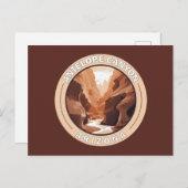 Antelope Canyon Arizona Retro Badge Briefkaart (Voorkant / Achterkant)