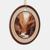 Antelope Canyon Arizona Retro Badge Keramisch Ornament (Rechts)