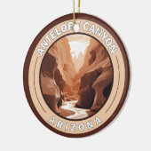 Antelope Canyon Arizona Retro Badge Keramisch Ornament (Links)