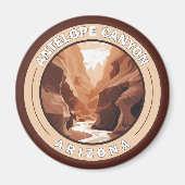 Antelope Canyon Arizona Retro Badge Magneet (Voorkant)
