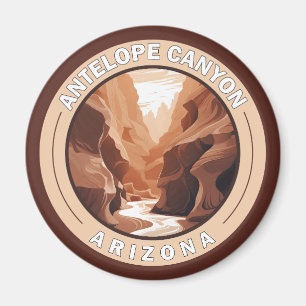 Antelope Canyon Arizona Retro Badge Magneet