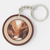 Antelope Canyon Arizona Retro Badge Sleutelhanger (Achterkant)