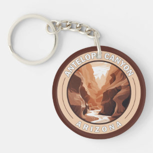 Antelope Canyon Arizona Retro Badge Sleutelhanger