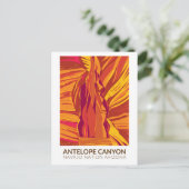 Antelope Canyon Arizona Travel Art Vintage Briefkaart (Staand voorkant)