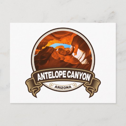 Antelope Canyon Arizona Travel Badge Briefkaart (Voorkant)