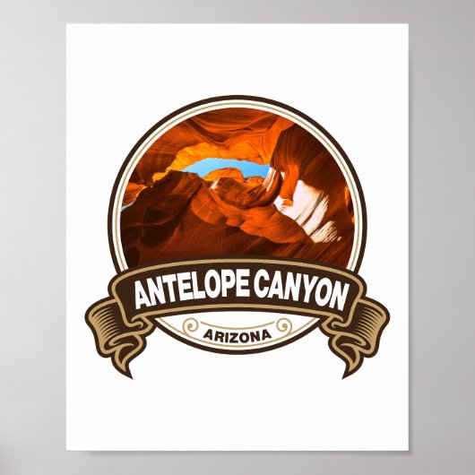 Antelope Canyon Arizona Travel Badge Poster (Voorkant)