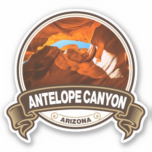 Antelope Canyon Arizona Travel Badge Sticker (Voorkant)