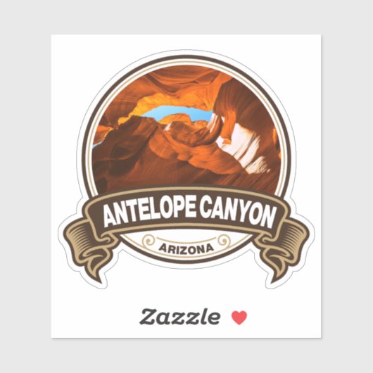 Antelope Canyon Arizona Travel Badge Sticker (Vel)