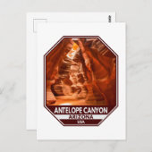 Antelope Canyon Arizona Travel Emblem Briefkaart (Voorkant / Achterkant)