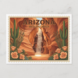 Antelope Canyon Arizona Woestijn Reis Vintage Briefkaart