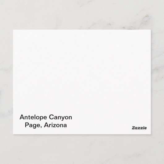 Antelope Canyon Briefkaart (Achterkant)