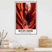 Antelope Canyon Navajo Nation Art Deco AZ Reizen Poster (Keuken)