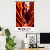 Antelope Canyon Navajo Nation Art Deco AZ Reizen Poster (Thuiskantoor)