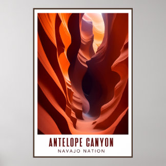 Antelope Canyon Navajo Nation Art Deco AZ Reizen Poster