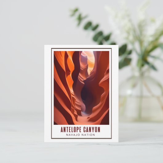 Antelope Canyon Navajo Nation Art Deco Briefkaart (Staand voorkant)